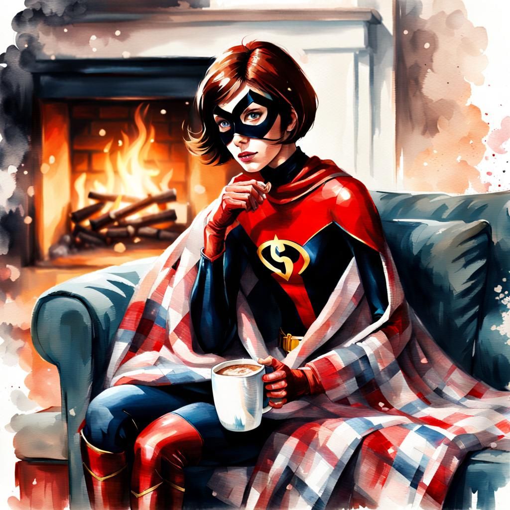Elastigirl's Cozy Winter Escape: Photorealistic Render