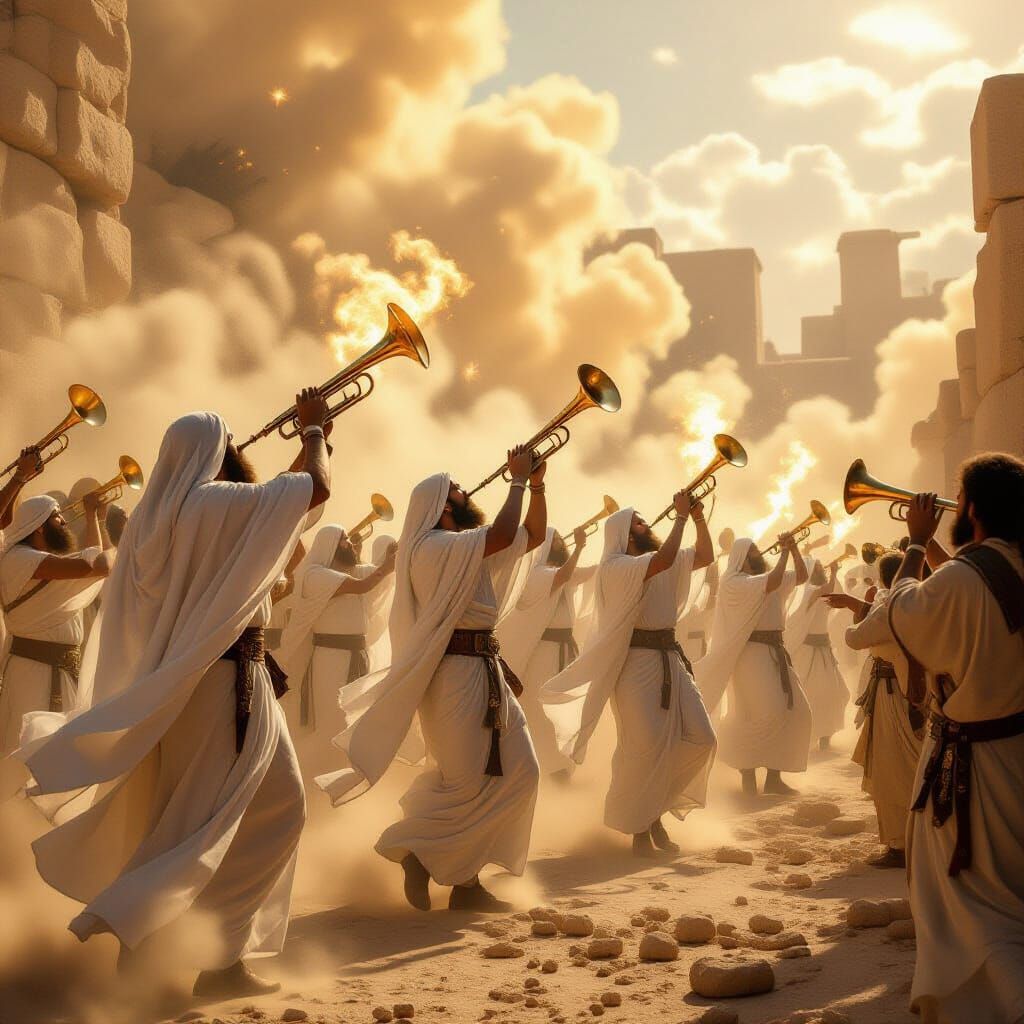 Jericho's Fall: Israelites Celebrate Victory