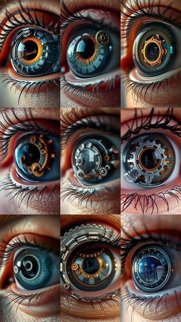 Mechanical Eye Reflects Dystopian Metropolis
