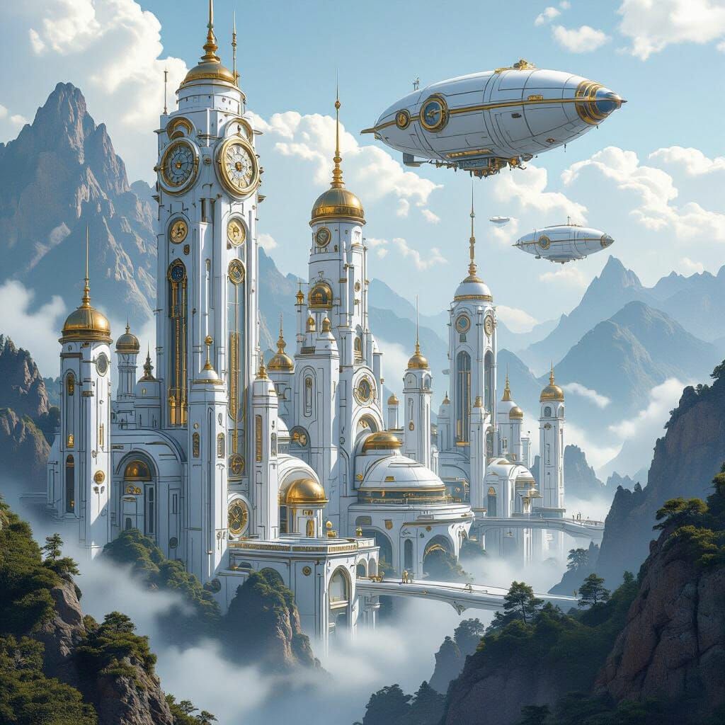 Advanced White Steampunk Analogue Tech Vista