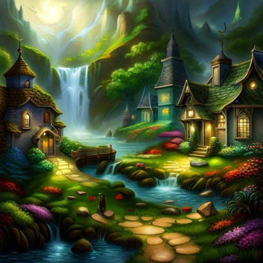 Mystical Forest Tabletop Map in Ethereal Fantasy Style