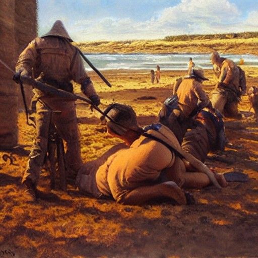 Torture Scene in Oil Painting Style