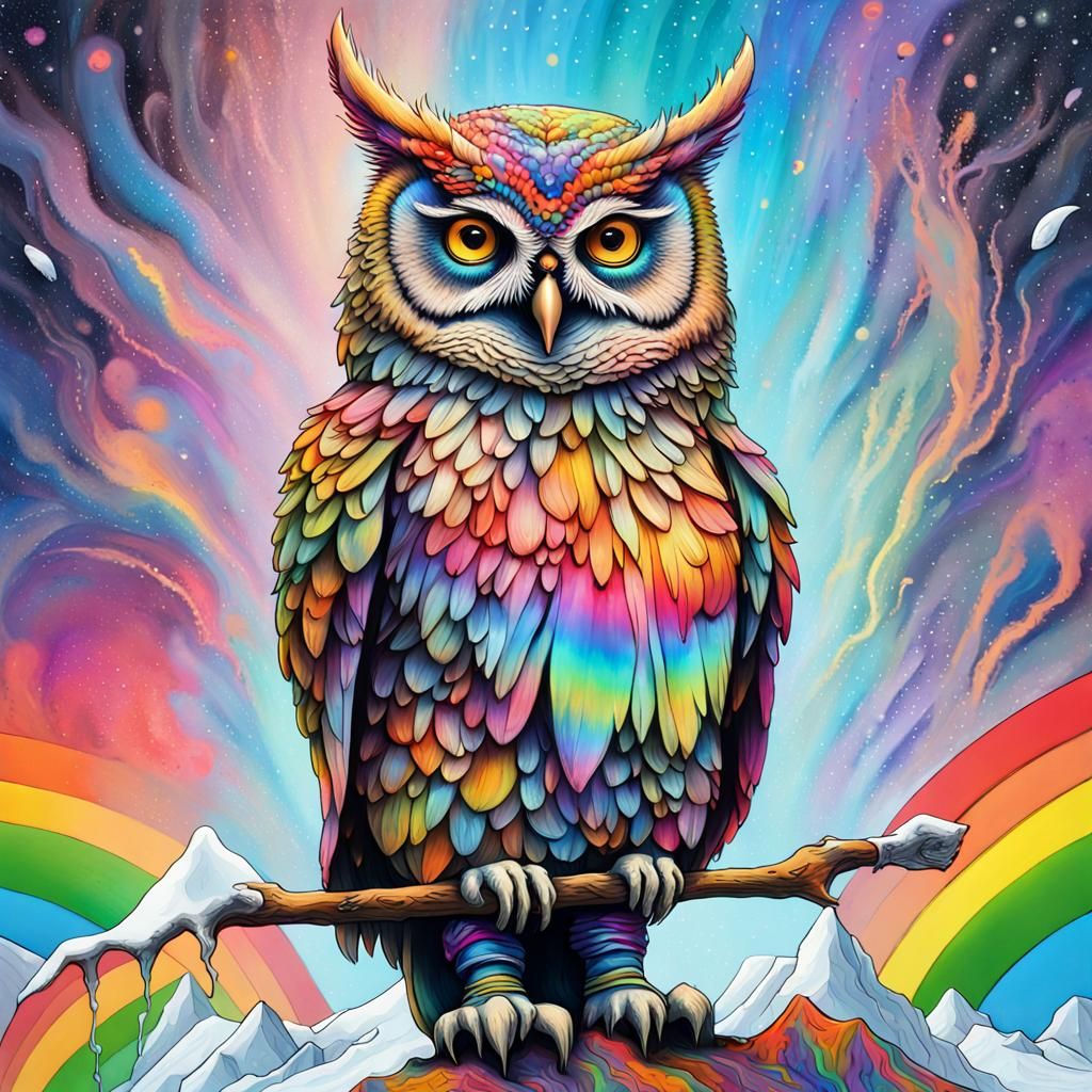 Owl Knight in Scotland: Maximalist Digital Painting