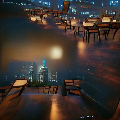 Nostalgic Cityscape View at Night in Hyperrealism