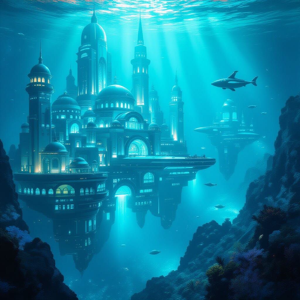 Underwater City in a Futuristic Style