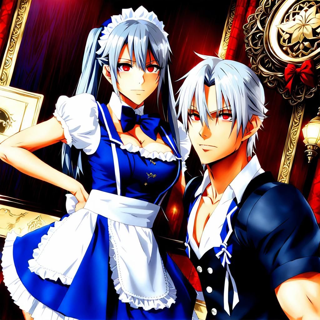 Maid Kissing Boyfriend: Photorealistic Anime Style