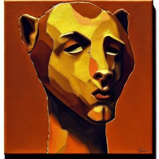 Vibrant Fauvist Giraffe in Golden Light with Brown Sugar Swi...