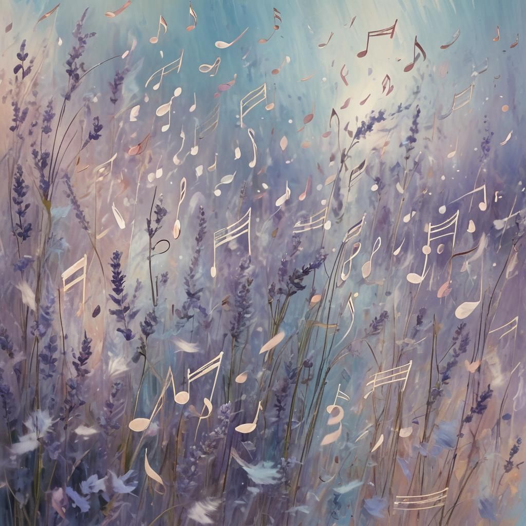 Ethereal Music Notes in Impressionistic Style