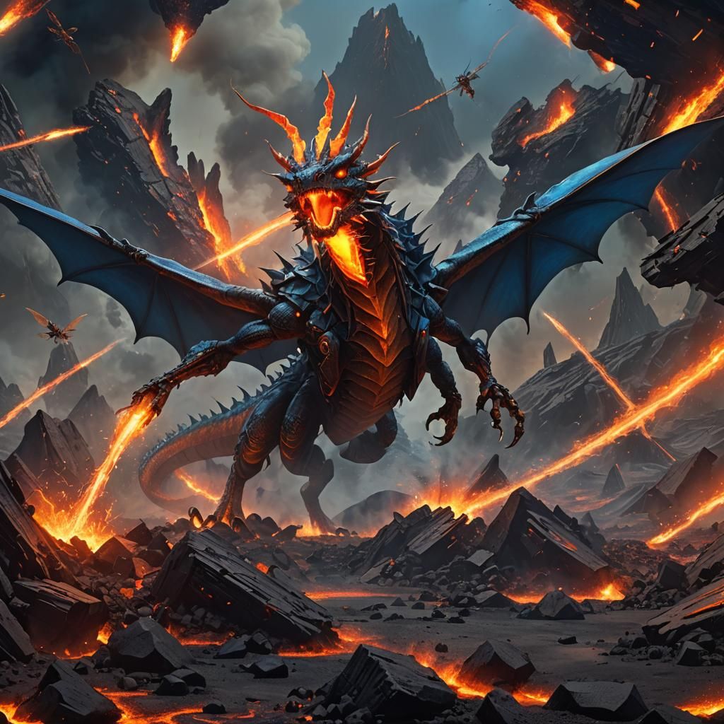 Fiery Lava Dragon with Mechanical Boosters