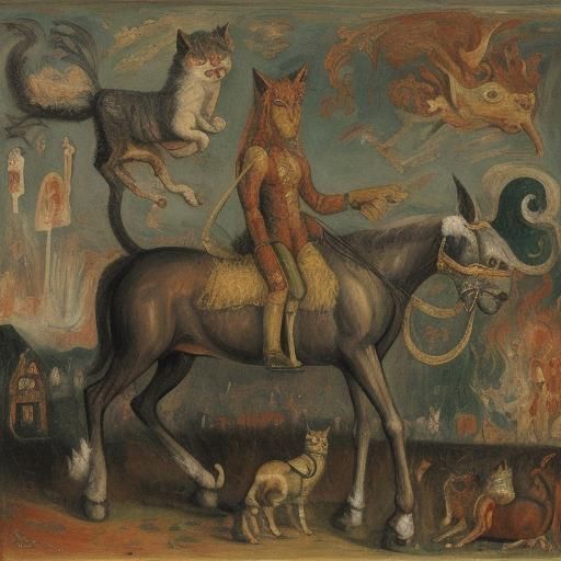 Fantastic Cataur Creature Inspired by Expressionism