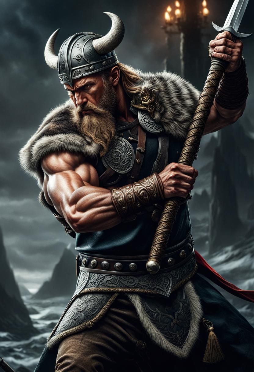 Magni, son of Thor, in battle