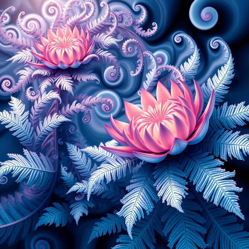 Ethereal Fractal Blooms in Mandelbrot Art