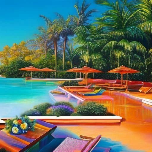 Tropical Paradise Cocktails by the Pool