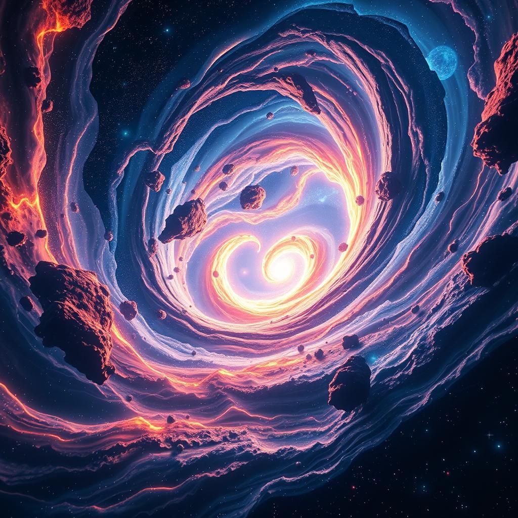 Interdimensional Wormhole Between Galaxies in 3D