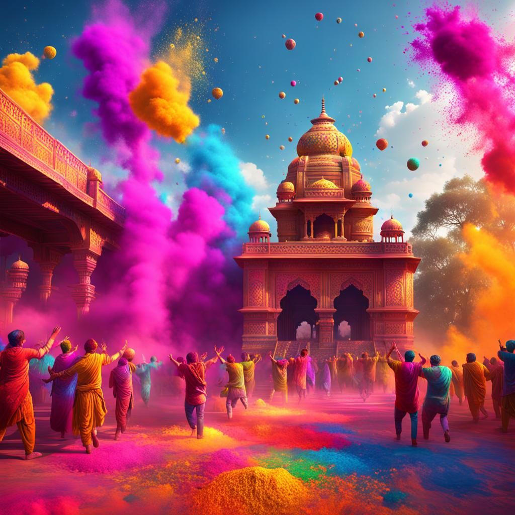 Holi Festival Celebration in Word Art