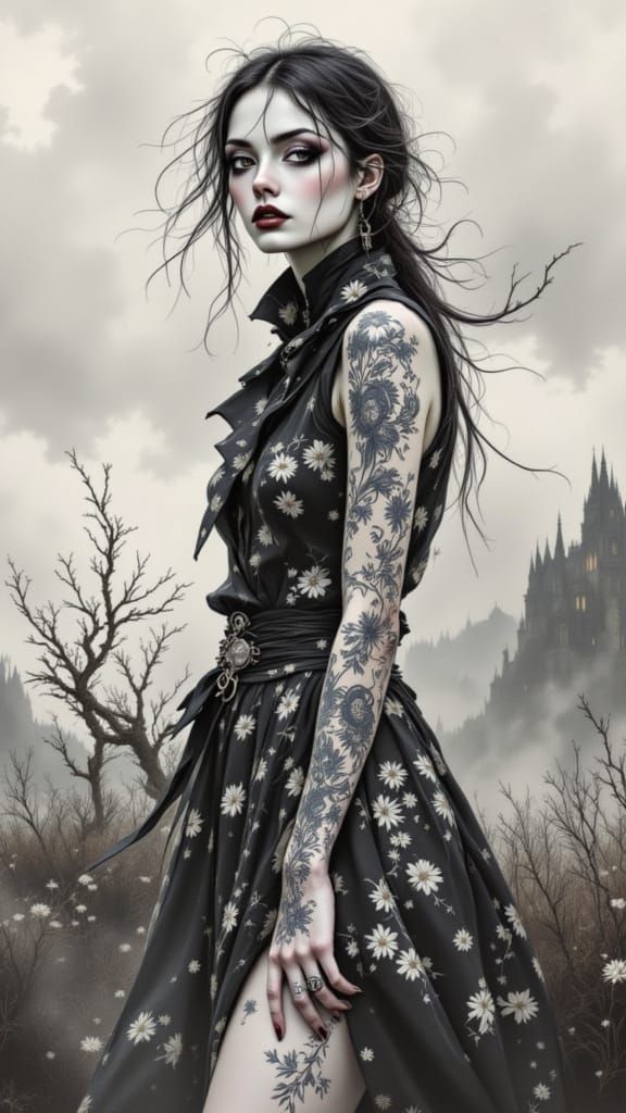 Surreal Japanese Ink Brush Art of Vernal Whispers