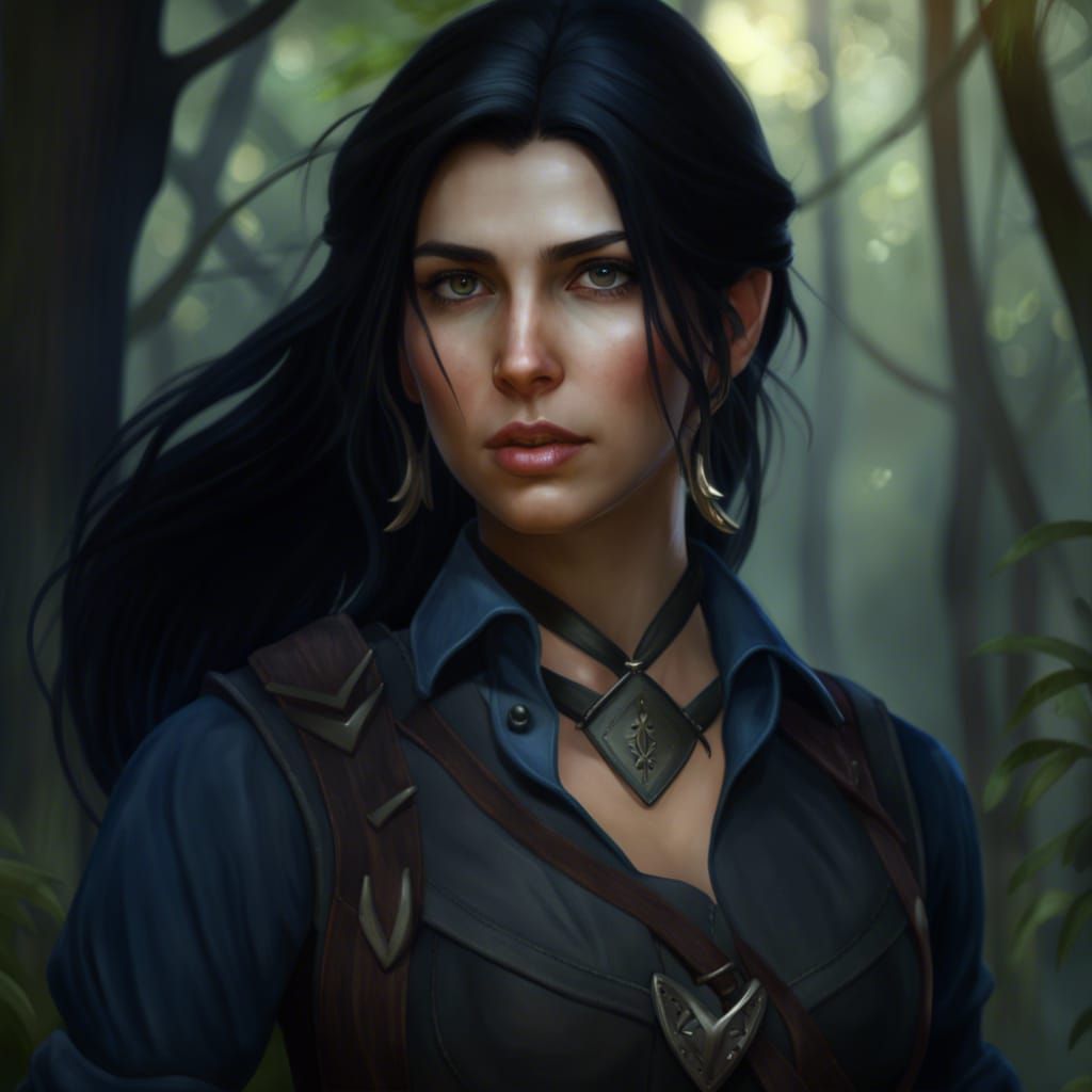 Forest Ranger Portrait in Detailed Matte Painting Style