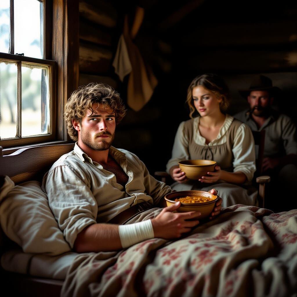 Bushranger's Recovery in Colonial Cabin