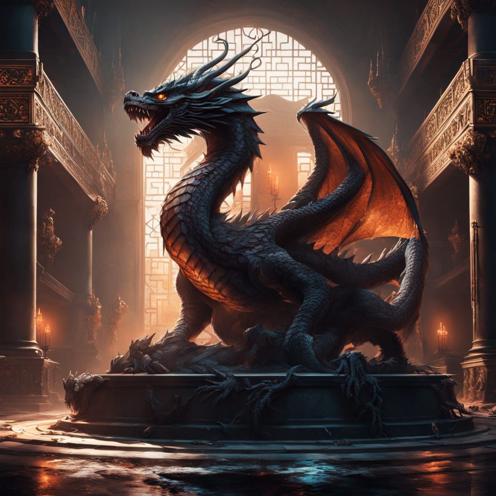 Dragon on Emperor's Throne in Forbidden City Hall