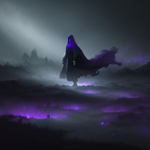 Ethereal Purple Ghost in Dark Fantasy Style
