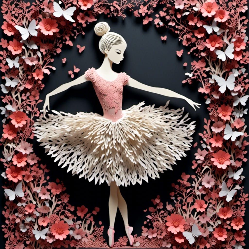Kirigami Ballerina in Vibrant Colors