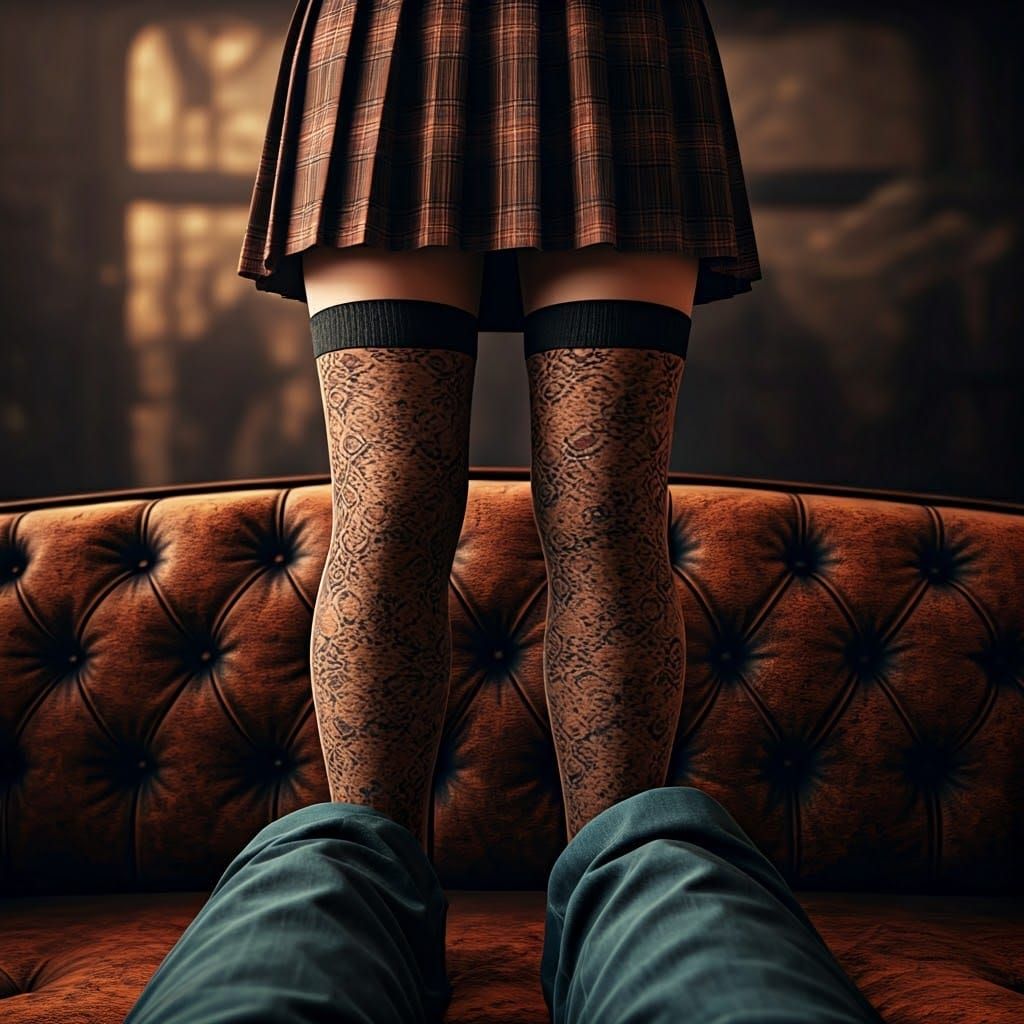 Young Boy Obsesses Over Fashioned Legs in Exquisite Fantasy....