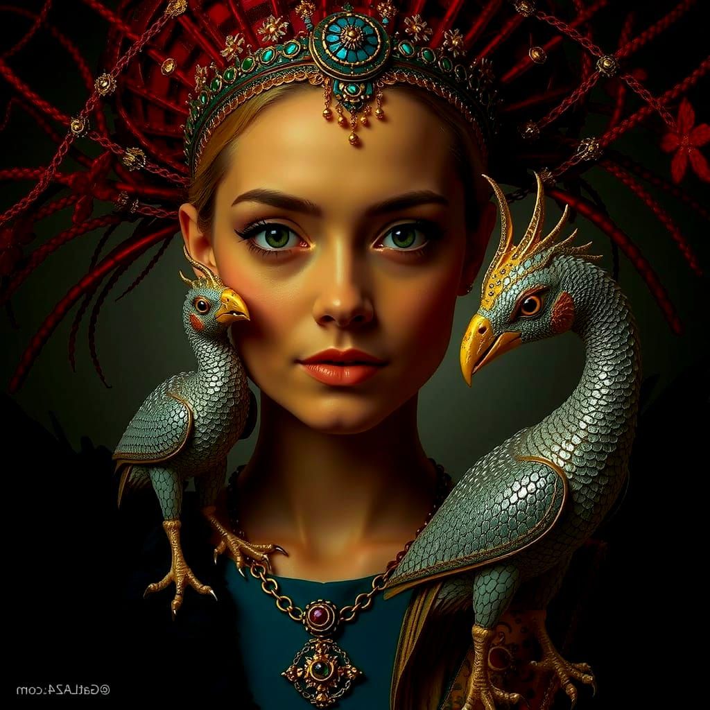 Cockatoo-Woman in the Surrealist Style of Max Ernst