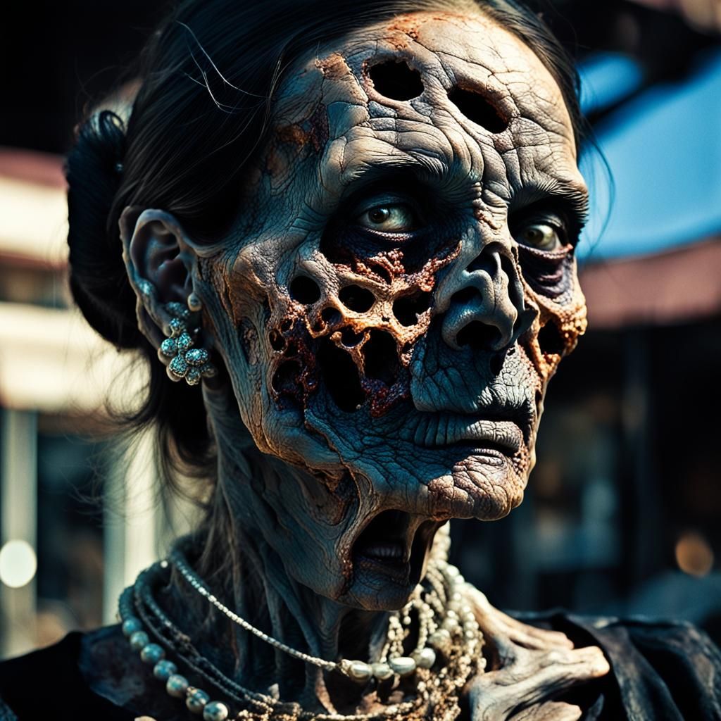 Grotesque Beauty: Decayed Face in Beverly Hills, Surrealism