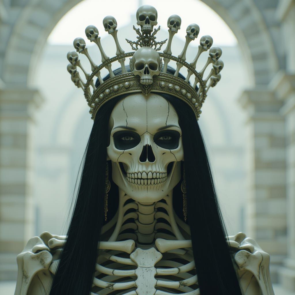 Monster Queen with Bone Tiara - Cinematic Film Still