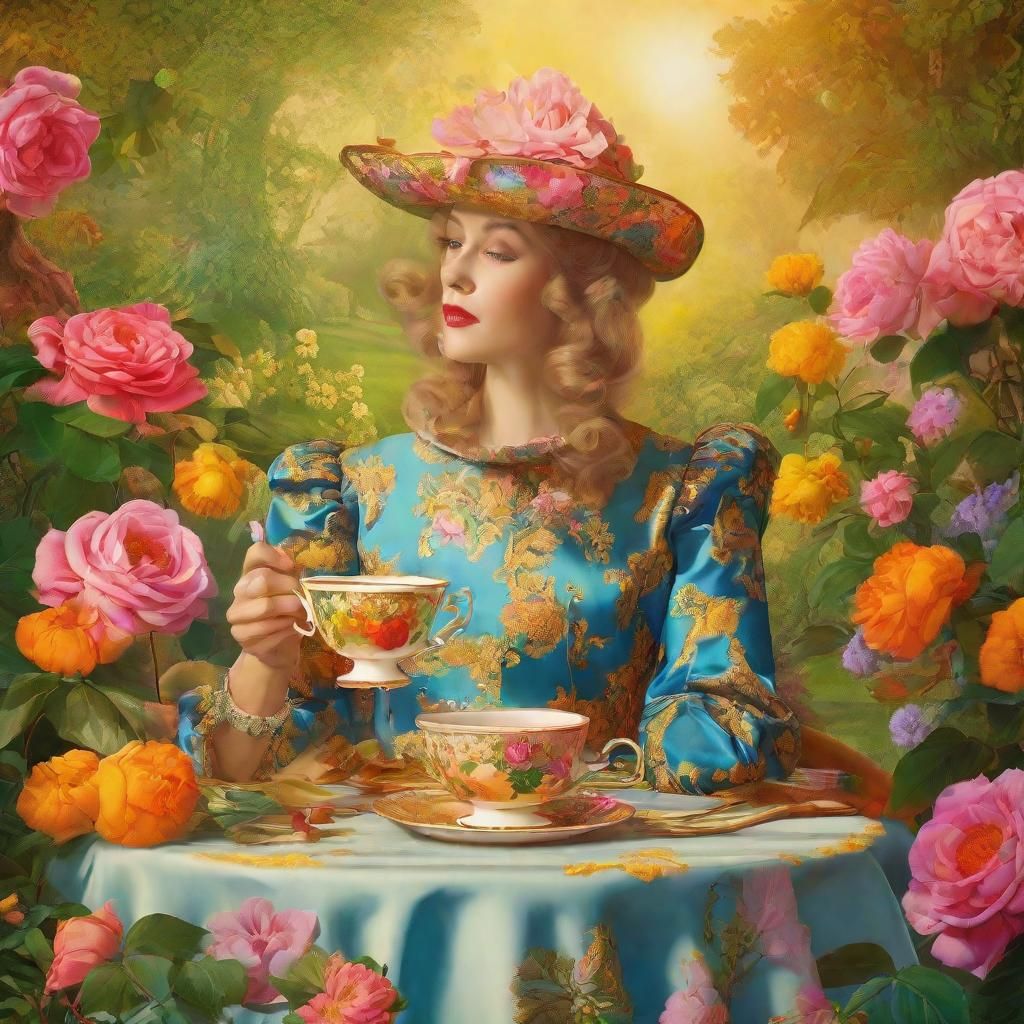 Centaur Sipping Tea: A Baroque Pop Art Fusion