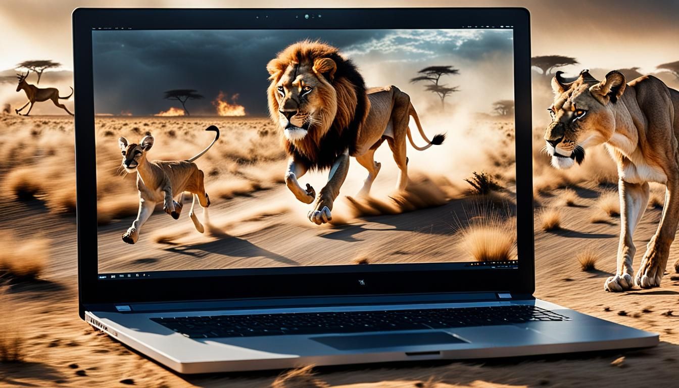 Lion and Gazelle Escape the Digital Savannah