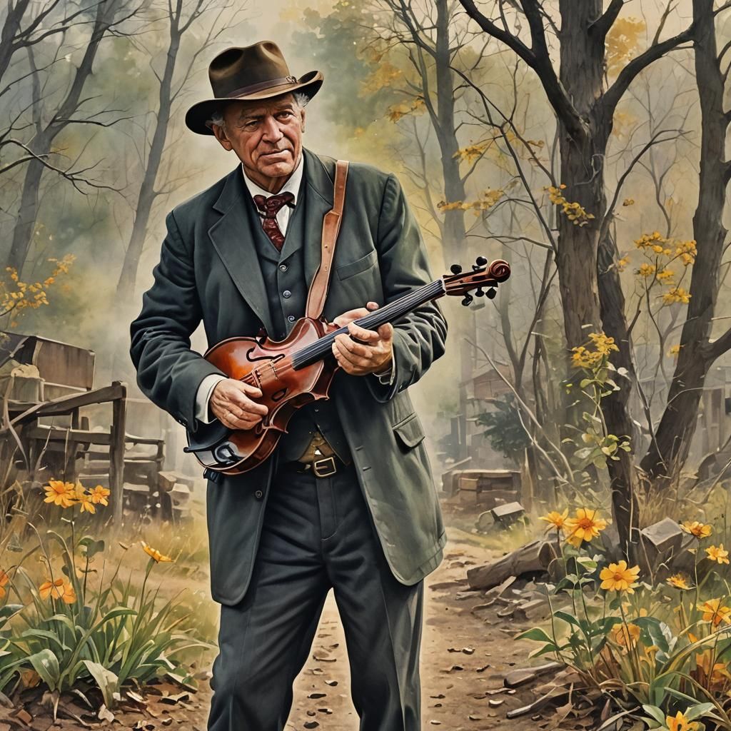 Country Boy's Joy: Hyperrealistic Ethereal Masterpiece