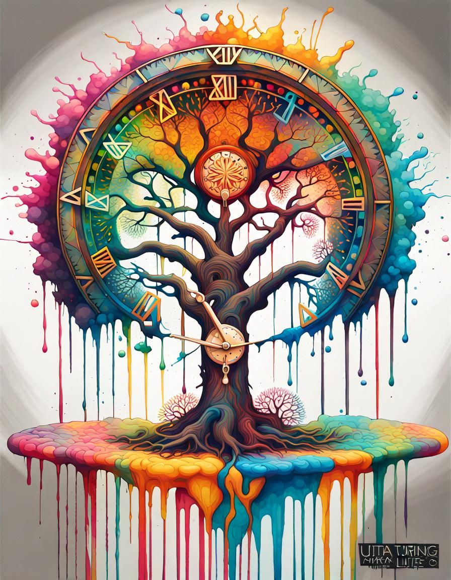 Tree of Life Mandala in Graffiti Splash Art Style