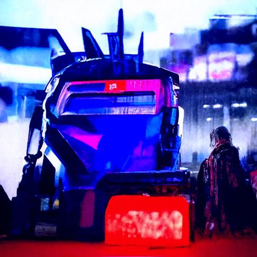Optimus Prime in Cyberpunk 2099 Neon Cityscape