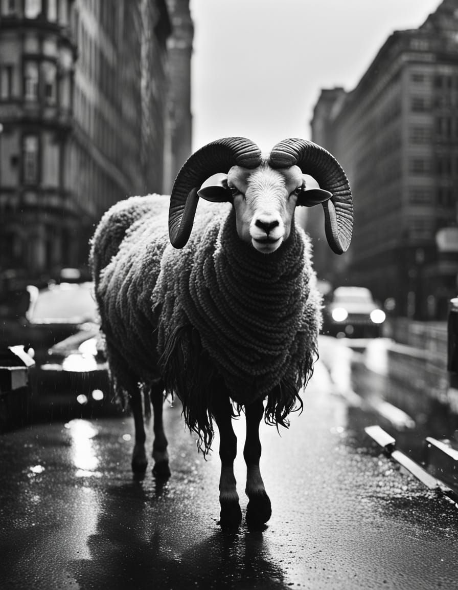 Film Noir Ram in Trenchcoat