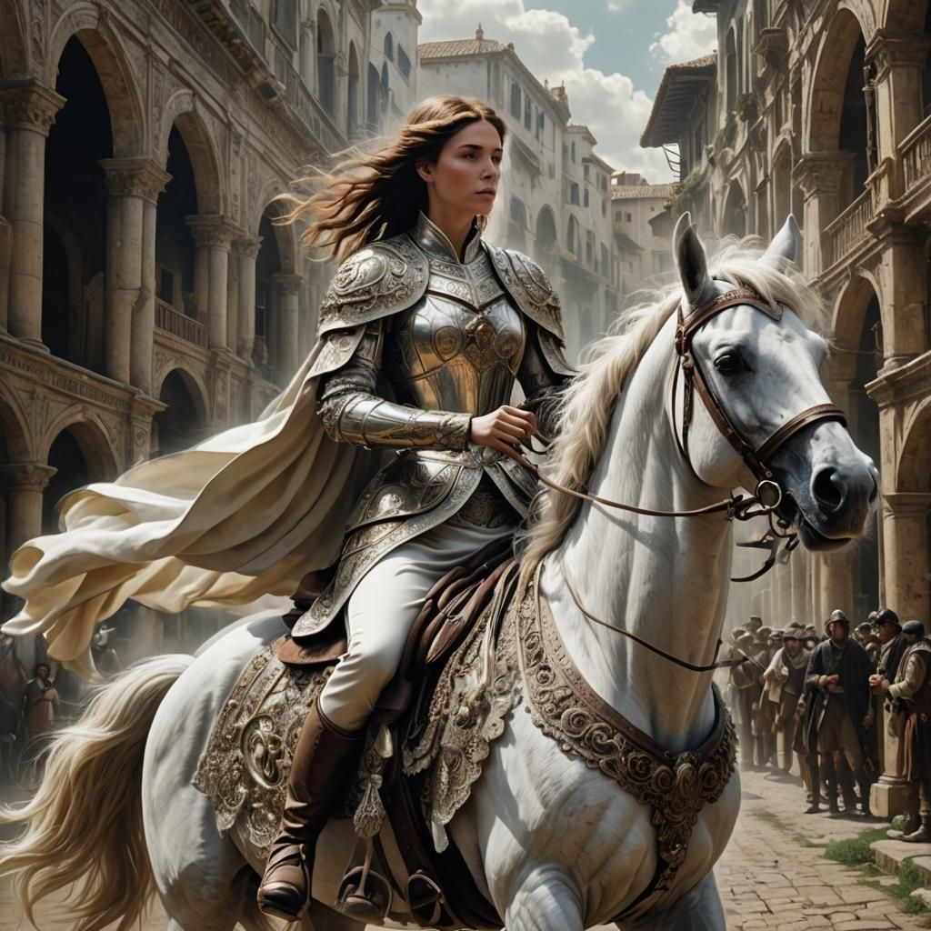 Laura di Petrarca on White Horse: Digital Matte Painting