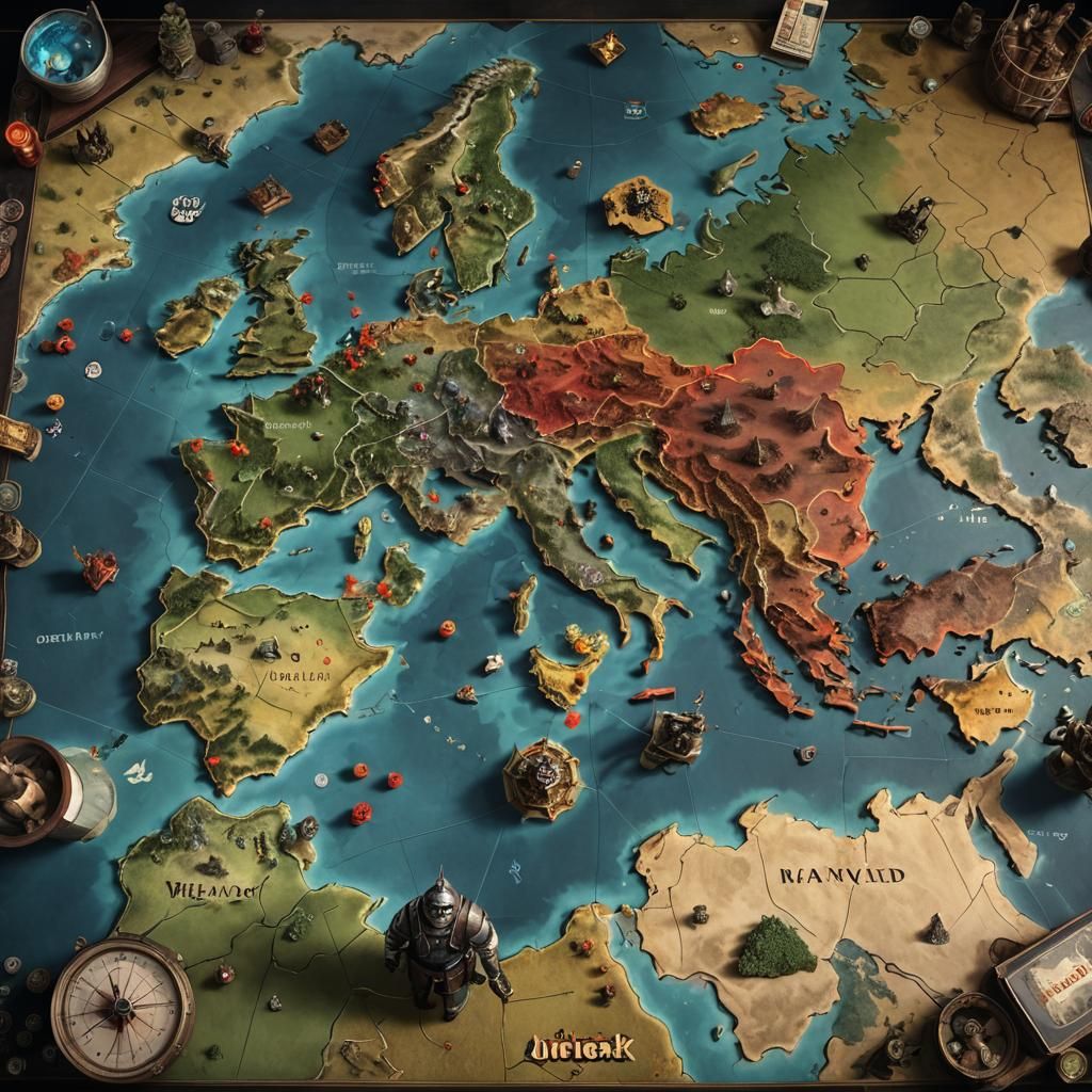 Villains Plotting Global Domination in Detailed Matte Painti...