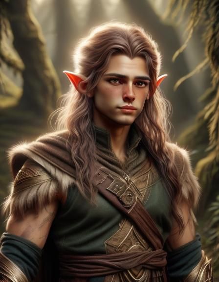 Realistic Male Elf Portrait in Photorealistic Style