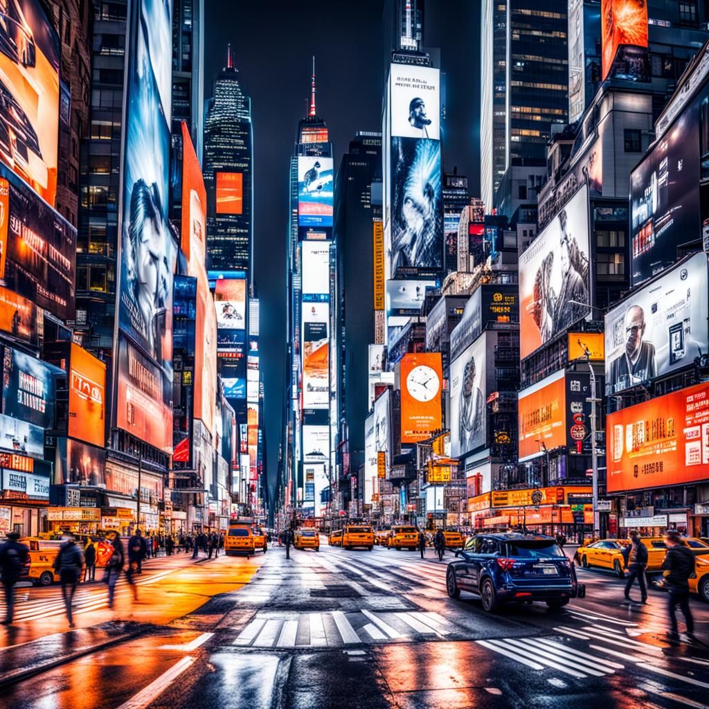 Futuristic New York Street Scene in HDR