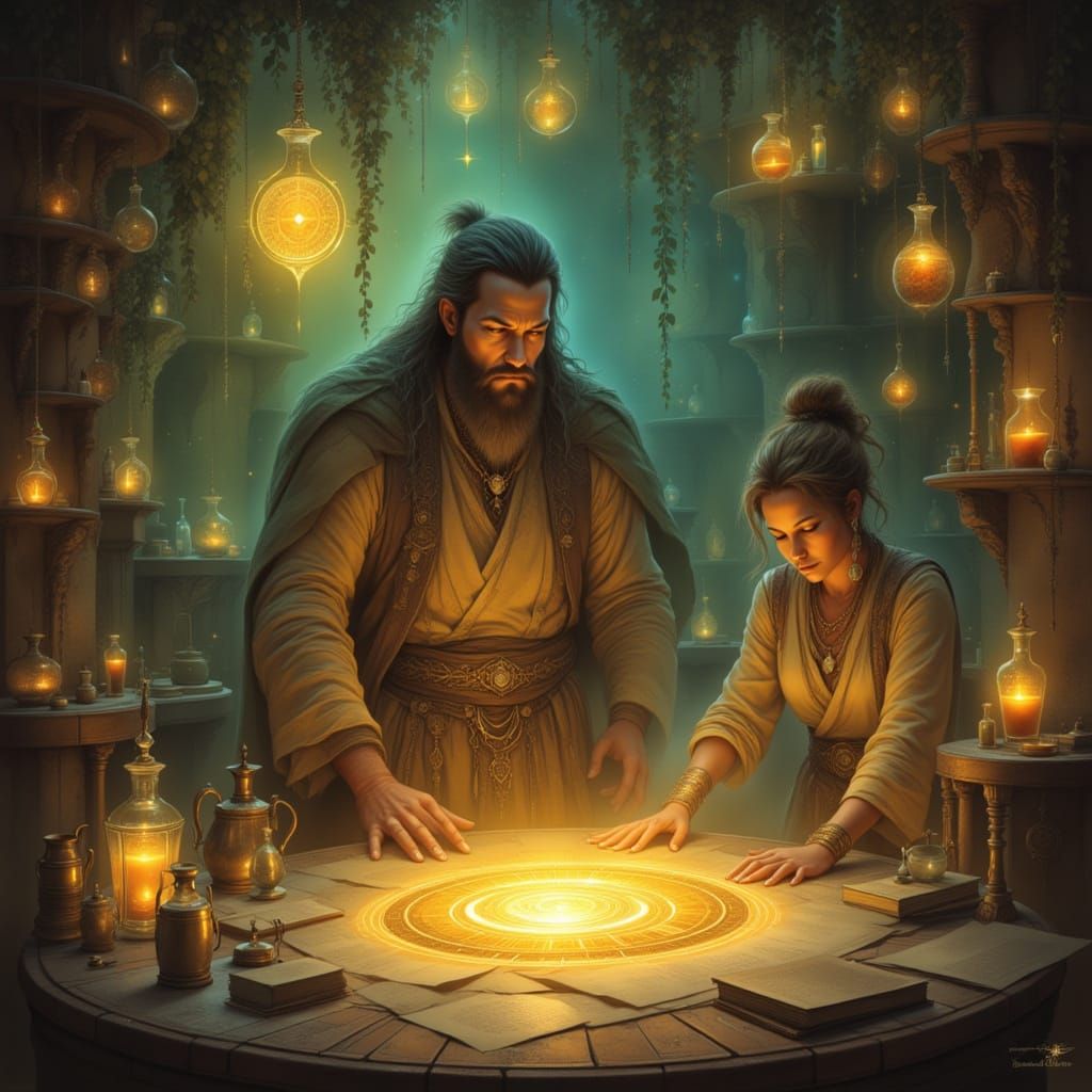 <lora:ArcaneGlow:1.0> <lora:Archetypal Images:1.0> A master ...