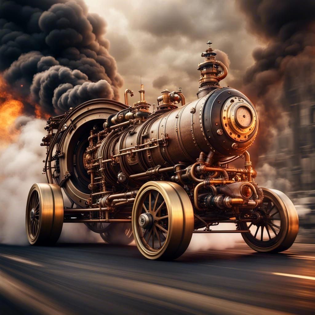 Steampunk Dragster in Frantic Race