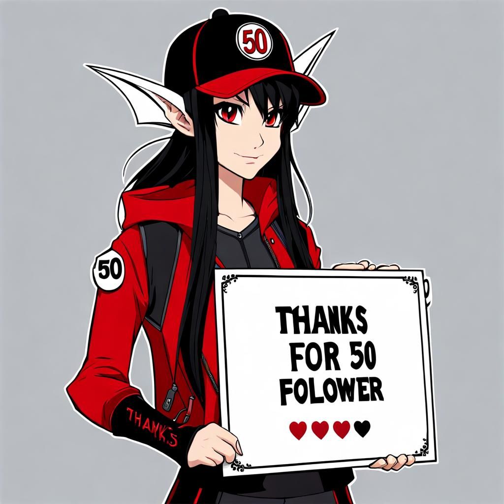 Dragon Girl Thanks Followers with Red Jacket