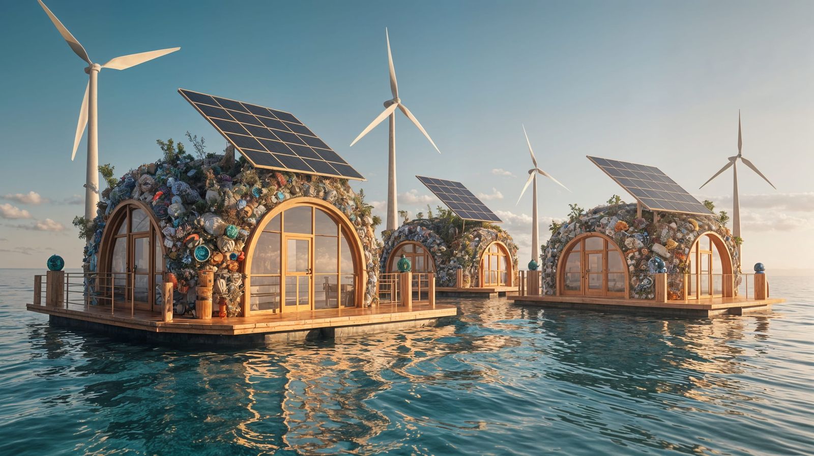 Sustainable Ocean Village in Futuristic Style