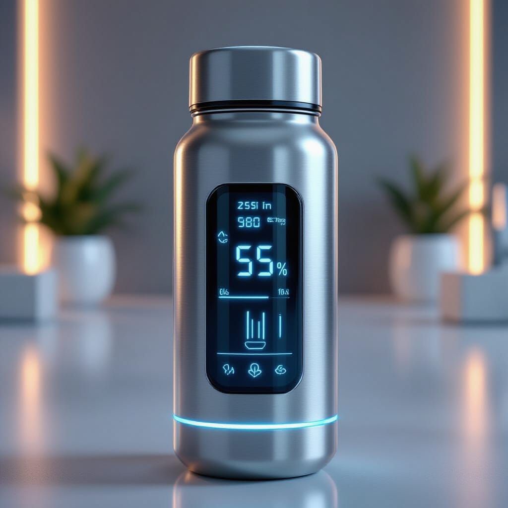 Hyper-Realistic High-Tech Water Bottle Render