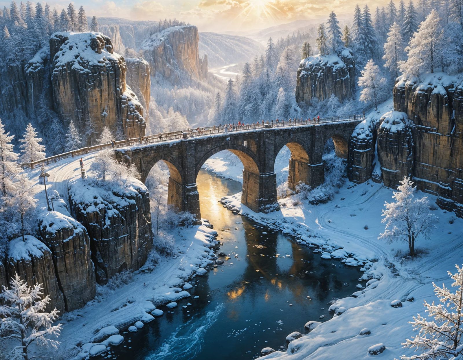 Winter Wonderland at Bastei Bridge, Saxon Switzerland