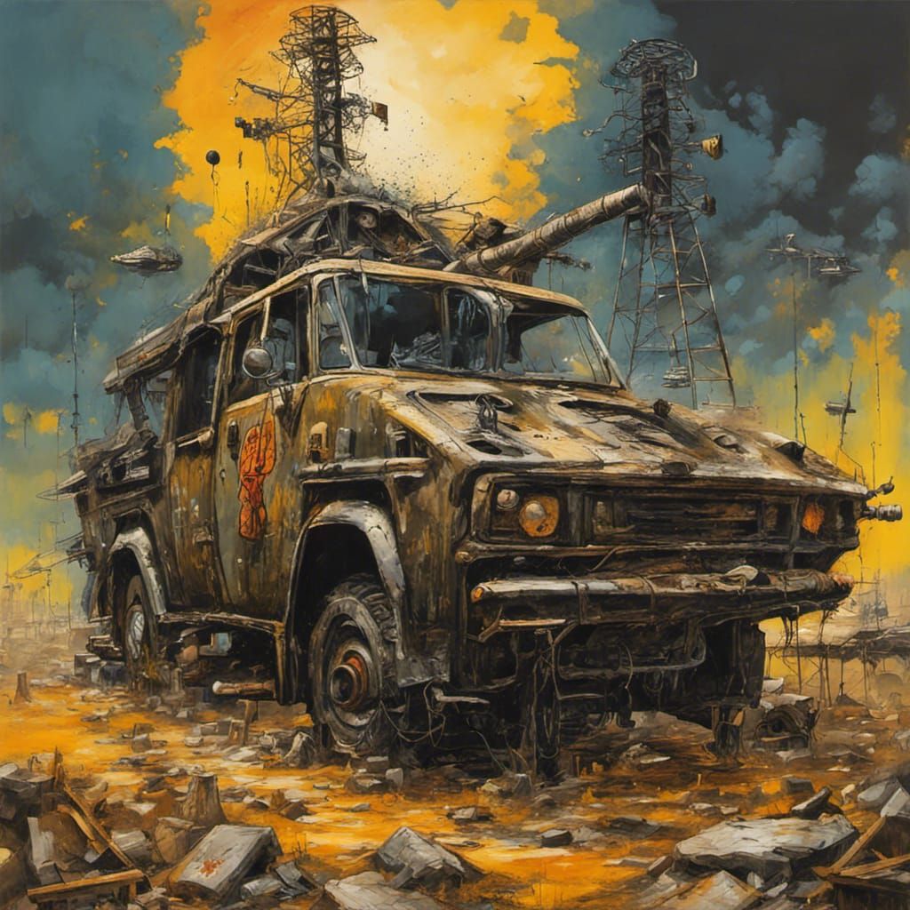 Post-Apocalyptic Nuclear Wasteland in Graffiti Art Style
