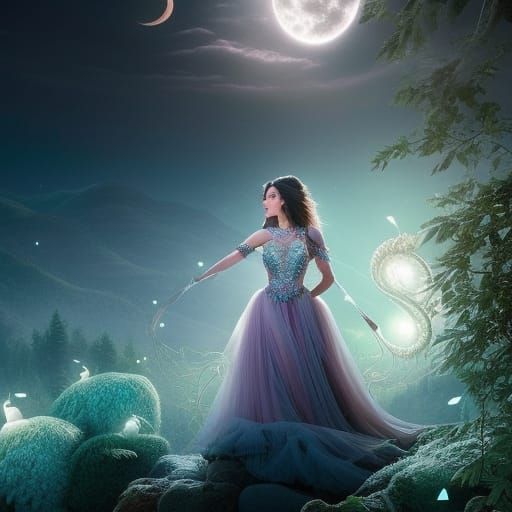Moonlit Dance in Pastel Colors