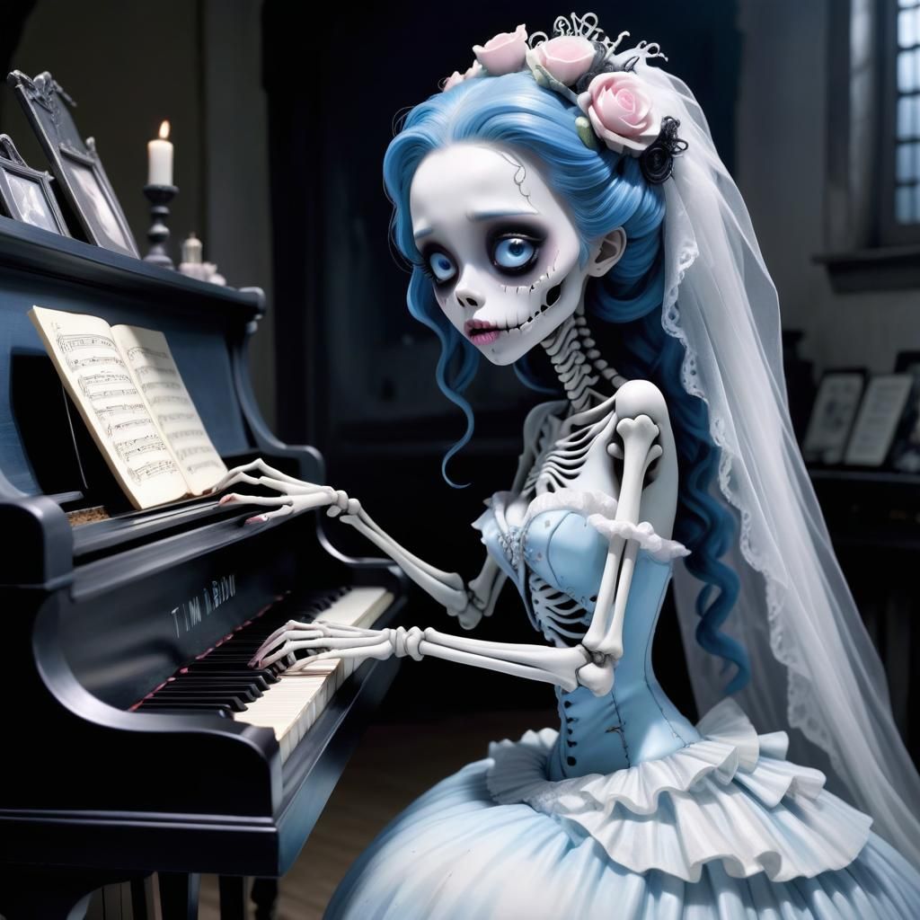 Inspired by the Tim Burton anime movie, a dead bride playing...