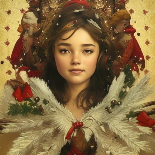 Festive Christmas Scene with Santa in Snowy Setting