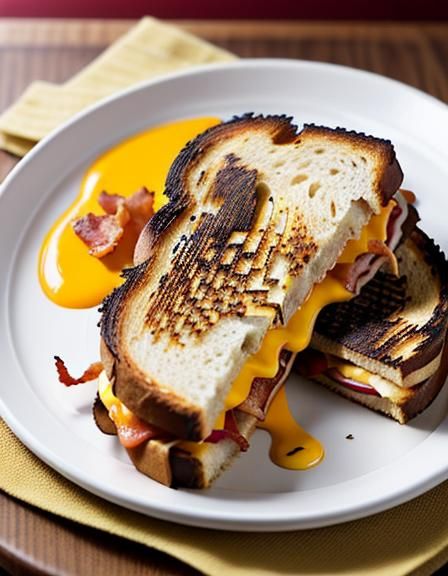 Mouthwatering Grilled Cheese Sandwich with Crispy Bacon